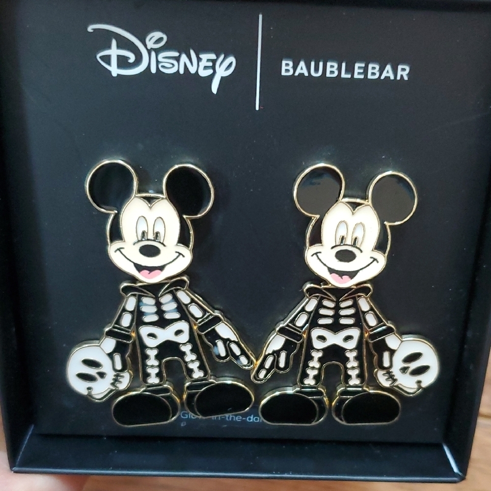 BaubleBar Disney Mickey Skeleton Glow-in-the-Dark Earrings